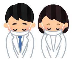 いろいろなマスクを付けてお辞儀をする人のイラスト | かわいいフリー素材集 いらすとや